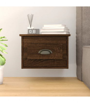 vidaXL Wall-mounted Bedside Cabinet Brown Oak 41.5x36x28cm