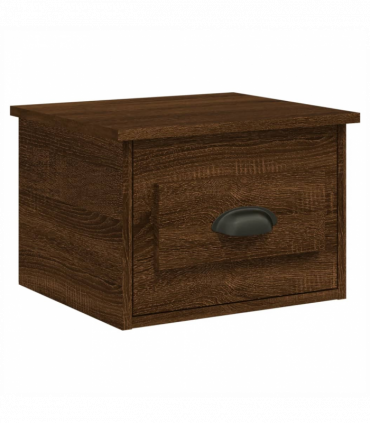 vidaXL Wall-mounted Bedside Cabinet Brown Oak 41.5x36x28cm
