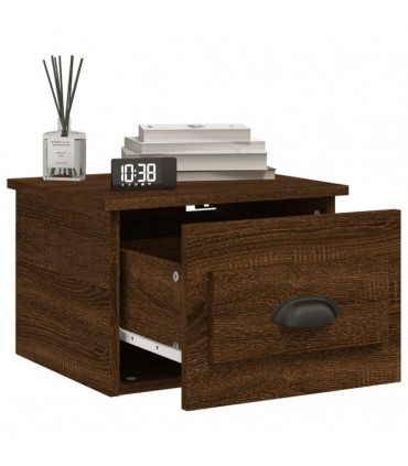 vidaXL Wall-mounted Bedside Cabinet Brown Oak 41.5x36x28cm