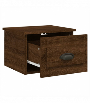 vidaXL Wall-mounted Bedside Cabinet Brown Oak 41.5x36x28cm
