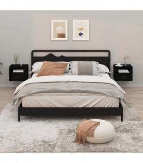 Wall-mounted Bedside Cabinets 2 pcs Black 50x36x40 cm