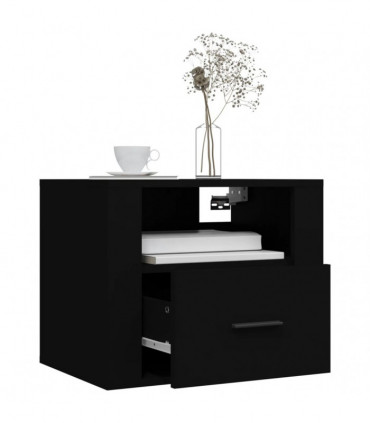 Wall-mounted Bedside Cabinets 2 pcs Black 50x36x40 cm