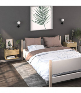 Wall-mounted Bedside Cabinets 2 pcs Sonoma Oak