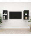 Wall-mounted TV Cabinets 2 pcs High Gloss Grey Engineered Wood