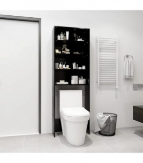 Washing Machine Cabinet Black 64x24x190 cm