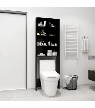 Washing Machine Cabinet Black 64x24x190 cm