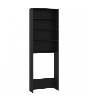 Washing Machine Cabinet Black 64x24x190 cm