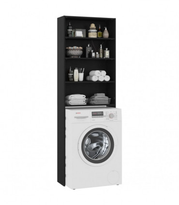 Washing Machine Cabinet Black 64x24x190 cm