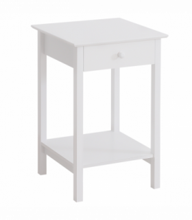 Wooden Bedside Table Cabinet W/ Drawer Shelf Storage End Side White