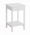 Wooden Bedside Table Cabinet W/ Drawer Shelf Storage End Side White