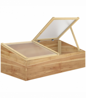 Wooden Cold Frame Greenhouse Grow House, 100 x 50 x 36 cm, Natural