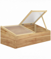Wooden Cold Frame Greenhouse Grow House, 100 x 50 x 36 cm, Natural