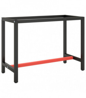 Work Bench Frame Matte Black and Matte Red 110x50x79 cm Metal