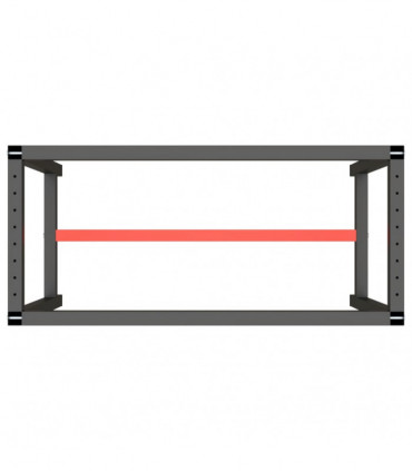 Work Bench Frame Matte Black and Matte Red 110x50x79 cm Metal