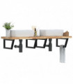 vidaXL Basin Shelf Wall Mounted Steel and Solid Wood Acacia