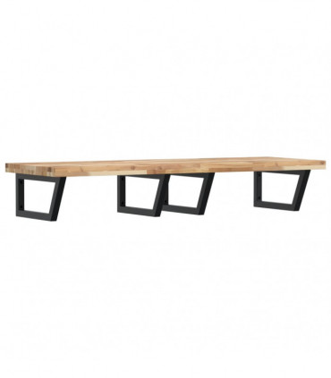 vidaXL Basin Shelf Wall Mounted Steel and Solid Wood Acacia