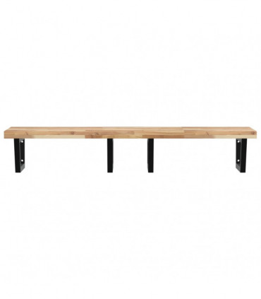 vidaXL Basin Shelf Wall Mounted Steel and Solid Wood Acacia