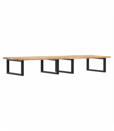 vidaXL Basin Shelf Wall Mounted Steel and Solid Wood Acacia