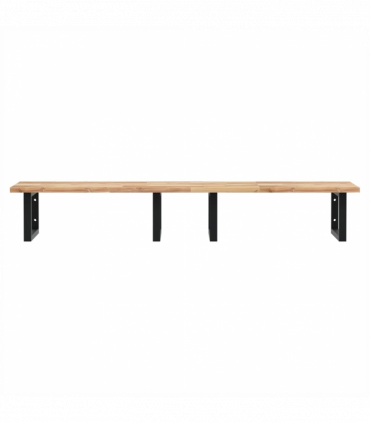 vidaXL Basin Shelf Wall Mounted Steel and Solid Wood Acacia