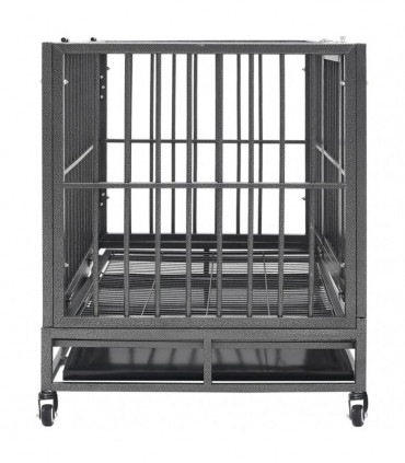vidaXL Dog Cage with Wheels Steel 102x72x85 cm