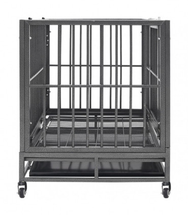 vidaXL Dog Cage with Wheels Steel 92x62x76 cm
