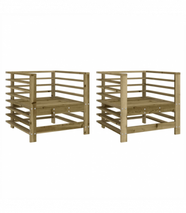 vidaXL Garden Chairs 2 pcs Impregnated Wood Pine