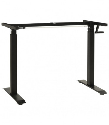 vidaXL Manual Height Adjustable Standing Desk Frame Hand Crank Black