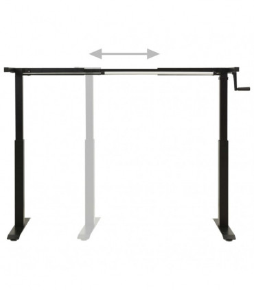 vidaXL Manual Height Adjustable Standing Desk Frame Hand Crank Black