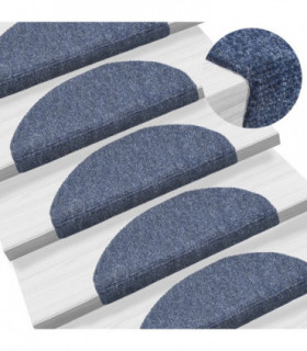 15 pcs Self-adhesive Stair Mats Needle Punch 65x21x4 cm Blue