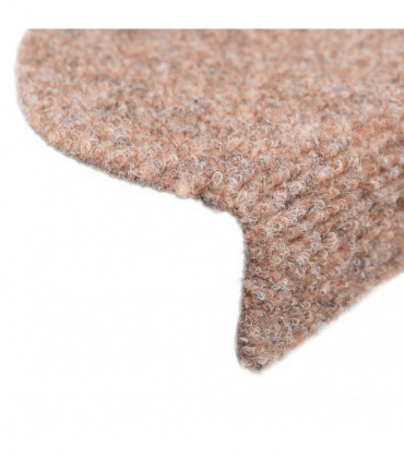 15 pcs Self-adhesive Stair Mats Needle Punch 65x21x4 cm Brown