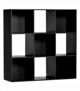 Bookcase 9 Cube Storage Cabinet Bookshelf Black 91.5L x 29.5W x 91.5H cm