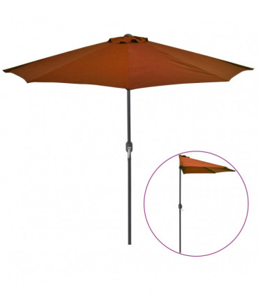Balcony Parasol with Aluminium Pole Terracotta 270x135x245 cm Half