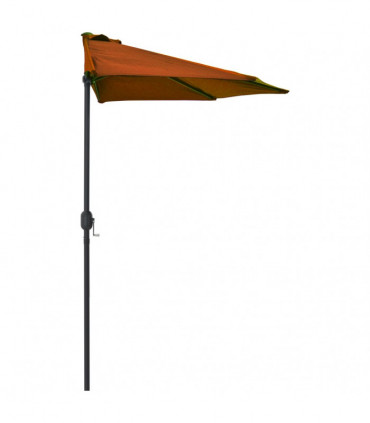 Balcony Parasol with Aluminium Pole Terracotta 270x135x245 cm Half