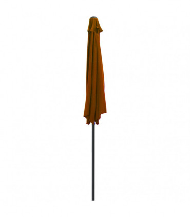 Balcony Parasol with Aluminium Pole Terracotta 270x135x245 cm Half
