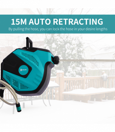 DURHAND 15 m Water Hose Reel-Black/Green