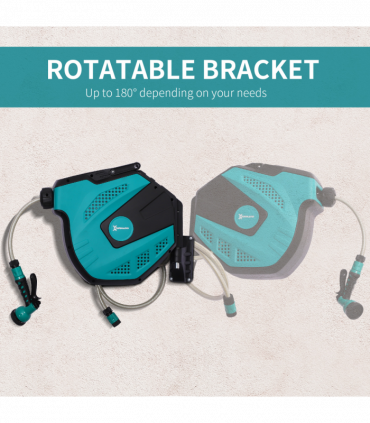 DURHAND 15 m Water Hose Reel-Black/Green