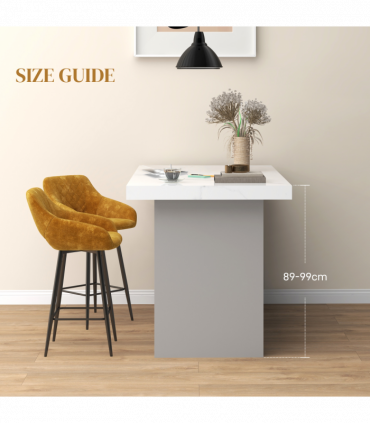 HOMCOM Bar Stools Set of 2, Velvet-Touch Fabric Counter Height Bar Chairs Brown