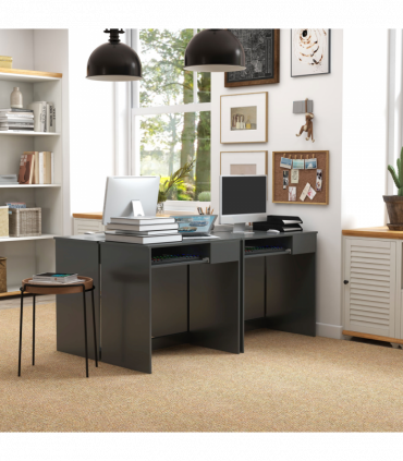 Particle board Grey 80cm x 45cm x 75cm Keyboard Tray Drawer Computer Desk