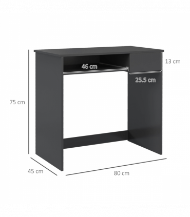 Particle board Grey 80cm x 45cm x 75cm Keyboard Tray Drawer Computer Desk