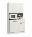 HOMCOM Freestanding Kitchen Cupboard, Storage Cabinet with Doors Cream White