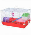 Hamster Cage Pet Animal Travel Cage Box Double Layers Red and White