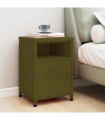 Nightstand Olive Green 35x35x51 cm Steel