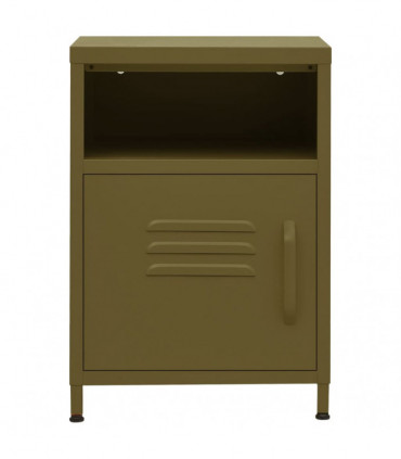 Nightstand Olive Green 35x35x51 cm Steel
