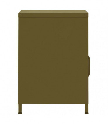 Nightstand Olive Green 35x35x51 cm Steel