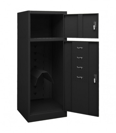 vidaXL Saddle Cabinet Black 53x53x140 cm Steel
