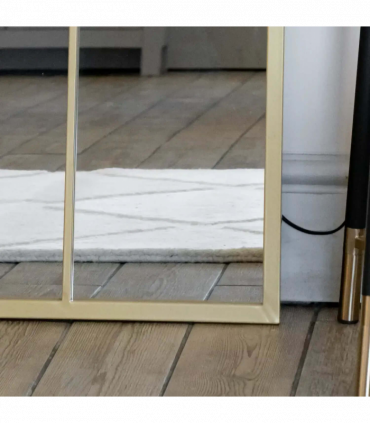 Tomi - Full Length Gold Metal Arched Lattice Window Mirror - 150cm x 60cm.