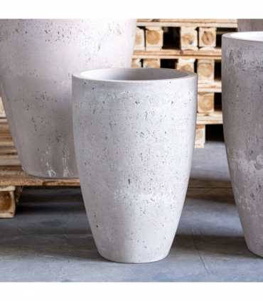 Vessara | Truffle – 55cm Tall Concrete Planter – 32L Vase-Style Plant Pot