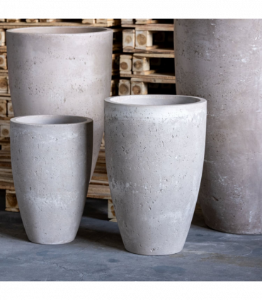 Vessara | Truffle – 68cm Extra Large Tall Concrete Planter – 61L Round Plant Pot