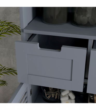 kleankin Bathroom Storage Cabinet, Small Bathroom Cabinet with Louvred Doors