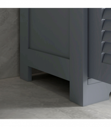 kleankin Bathroom Storage Cabinet, Small Bathroom Cabinet with Louvred Doors